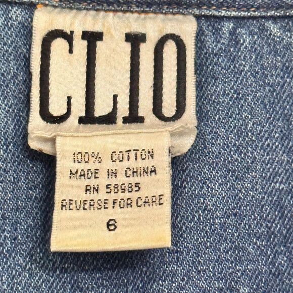 Clio Women’s Denim Blazer Jacket Size100% Cotton Tailored Casual Y2K Vintage - Picture 5 of 9